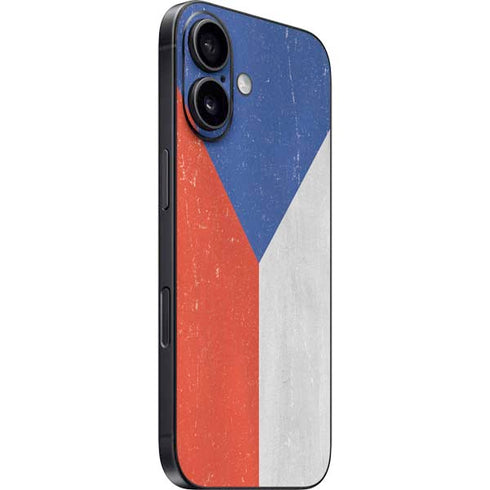 Czech Republic Flag Distressed iPhone 16 Plus Skin